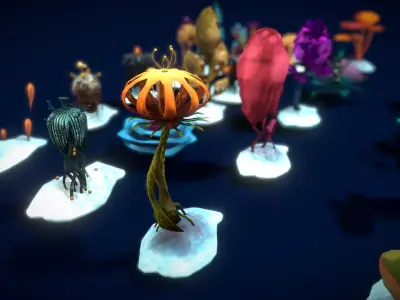 Cartoon Seaweed 12 Low-poly 3D model