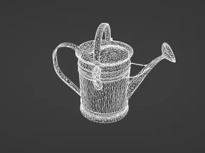 Vintage Metal Garden Watering Can 3D Model 3D model