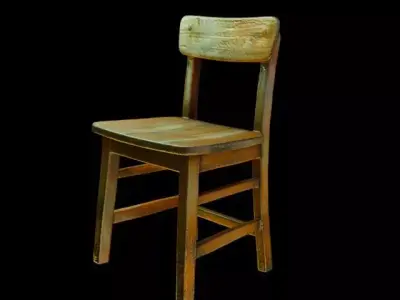 Antique Wooden Chair 3D print model