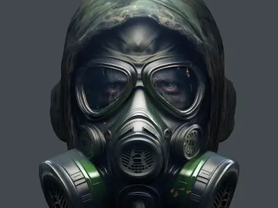 Gas mask helmet 3d model military combat Low-poly Low-poly 3D model order