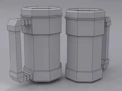 Sci-Fi Mug Low-poly 3D model