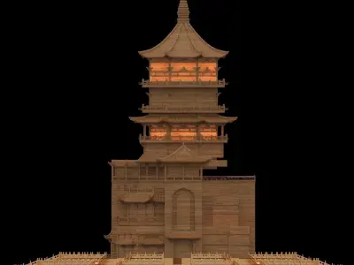 Chinese ancient building 3D model purchase