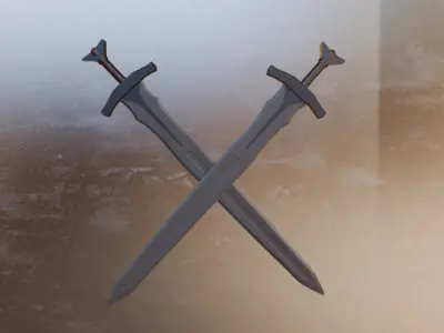Fantastic Sword Low-poly 3D model