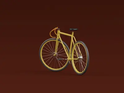 Cartoon Race bicycle 3D model rigged 3D model