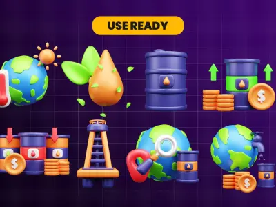 Oil and Gas 3d Icon Pack 3D model