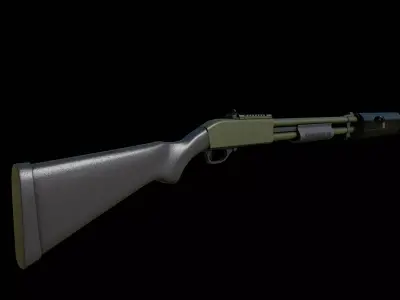 Remington 870 shotgun  Low-poly 3D model