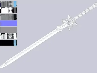 Ice blade Low-poly 3D model