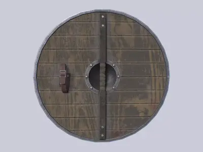 Viking shield Low-poly 3D model 3