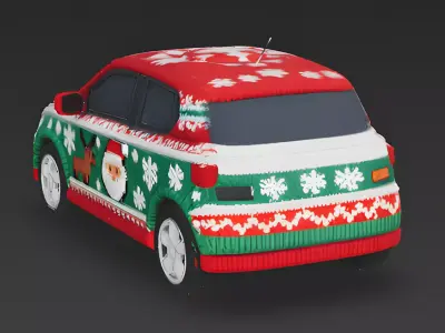 Ugly Christmas Sweater Knitted Hatchback 3D Model Low-poly 3D model