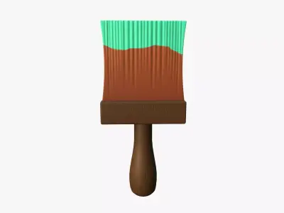 Cartoon Paintbrush Free low-poly 3D model