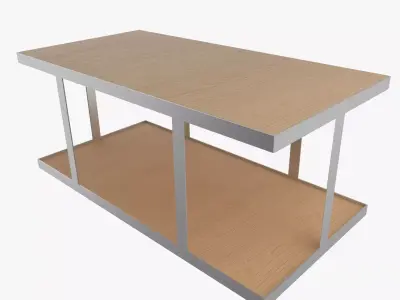 Industrial Square Table Long 3D model