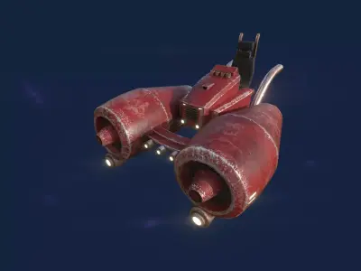 Aircraft Spaceship 01 - Futuristic Flying Vehicle Spacecraft Low-poly 3D model