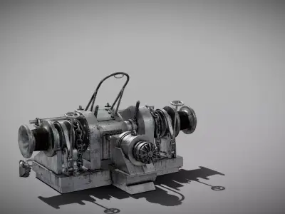 guincho de navio Low-poly 3D model