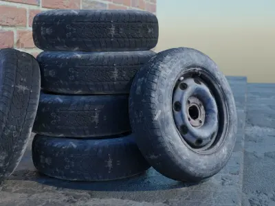 3D scanned tires Free low-poly 3D model