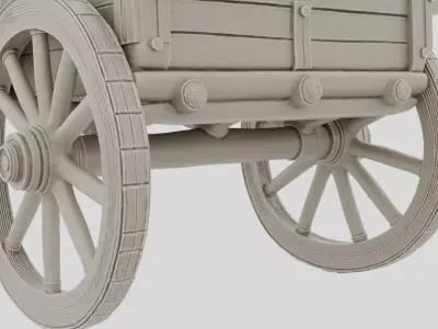 Medieval Fantasy Wooden Cart for 3D print 3D model
