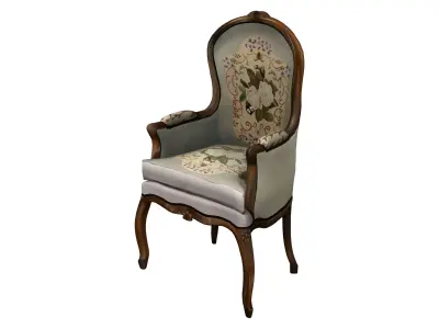 Bergere Antique Chair Low-poly 3D model