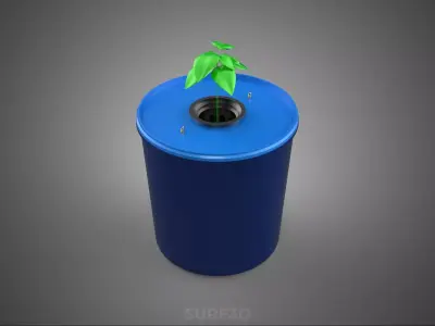 HYDROPONIC AEROPONIC PLANT GROW MEDIUM MEDIA DUTCH BUCKET SYSTEM 3D model