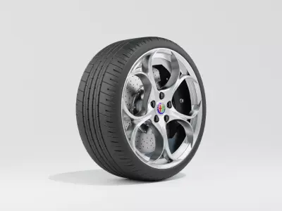 Alfa Romeo Giulia Quadrifoglio 2016 Wheel 3D Model 3D model