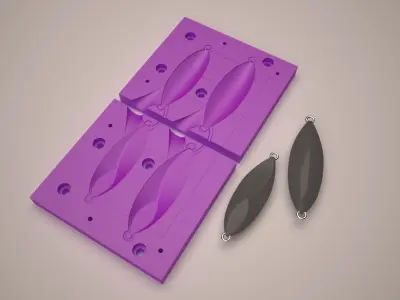 20-30-40 GR Fall Slug Japanese Metal Jig Mold 3D print model 3D print model