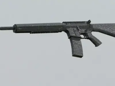 Low Poly Game Ready 3D model rifle Low-poly 3D model