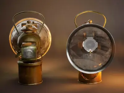 Carbide Lamp - game ready Low-poly 3D model