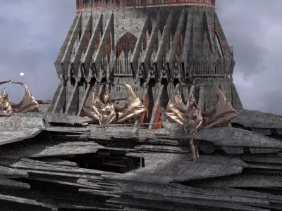 Medieval Arch Airship  1 3D model