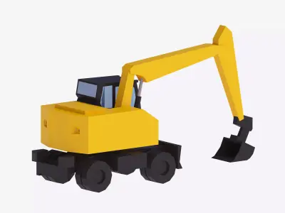 Excavator Construction Loader M317 Simplified Low-poly 3D model