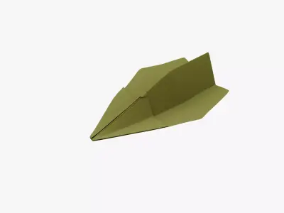 Paper Plane Olive Low-poly 3D model