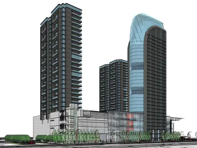 Sketchup Commercial Office Complex 242 3D model
