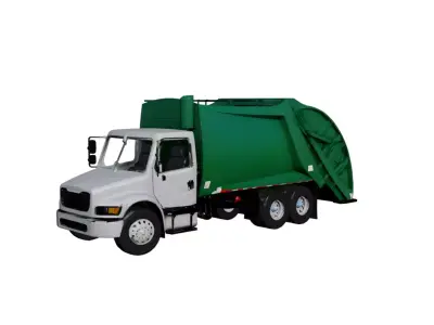 Garbage Truck Urban Sanitation Waste Service Vehicle 02 3D model