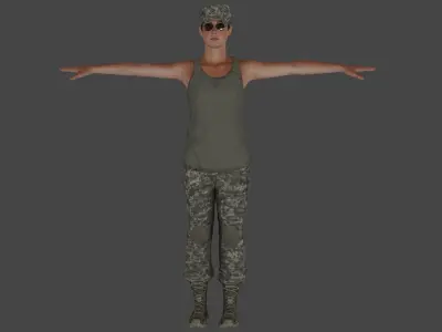 Rigged Soldier 09 3D model