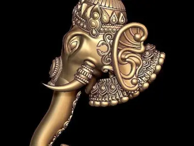 GANESHA FACE PENDANT  3D print model