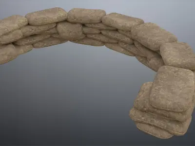 Sand Bags Low-poly 3D model purchase