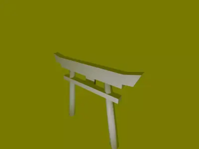 Japanese Torii Gate Low-Poly 3D Model Free low-poly 3D model