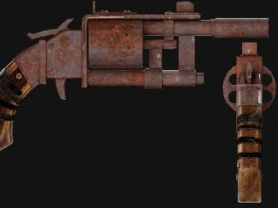 Rusty Pipe Revolver  3D model