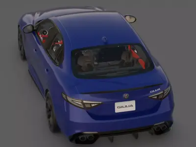 2016 Alfa Romeo Giulia Quadrifoglio 3D Model  Italian Sedan 3D model