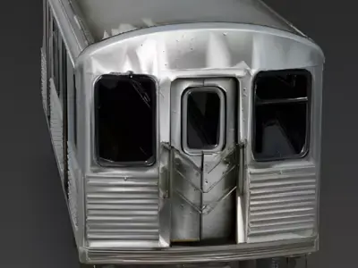 Realistic 1990s Subway Train Car 3D Model Low-poly 3D model