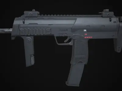 MP7A1 gun Low-poly 3D model