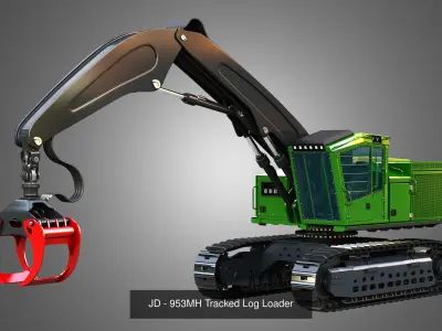 JD - 953MH Tracked Forest Machine 3  in 1 3D Model Pack
