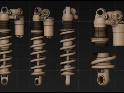 Shock Absorber N1 Low-poly 3D model