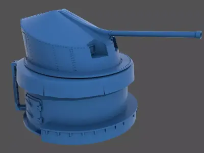 90mm AA WW2 Italian turret - Commercial license - 1-200 scale 3D print model