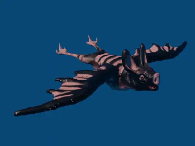 BAT 3D flying in sky Free 3D model