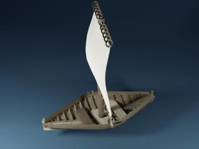 Sailboat with a rectangle mast 3D model
