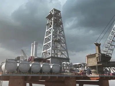 Dolphin Oil Rig 3D model