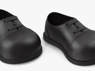 Cartoon Leather Shoes Black 3D model