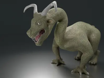 green monster Low-poly 3D model
