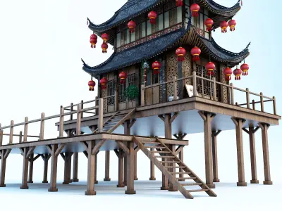 Chinese house 3D model by mohkkf