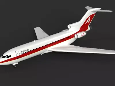 Boeing 727   High Quality Detailed 3D Model    Low-poly 3D model