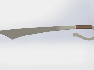 WG 7002 - Ersatz falchion v1 Low-poly 3D model