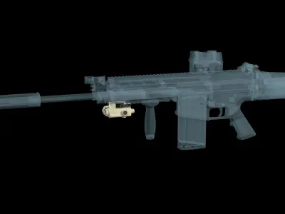 Tactical device Laser Sight Holosun LS321 Low-poly 3D model